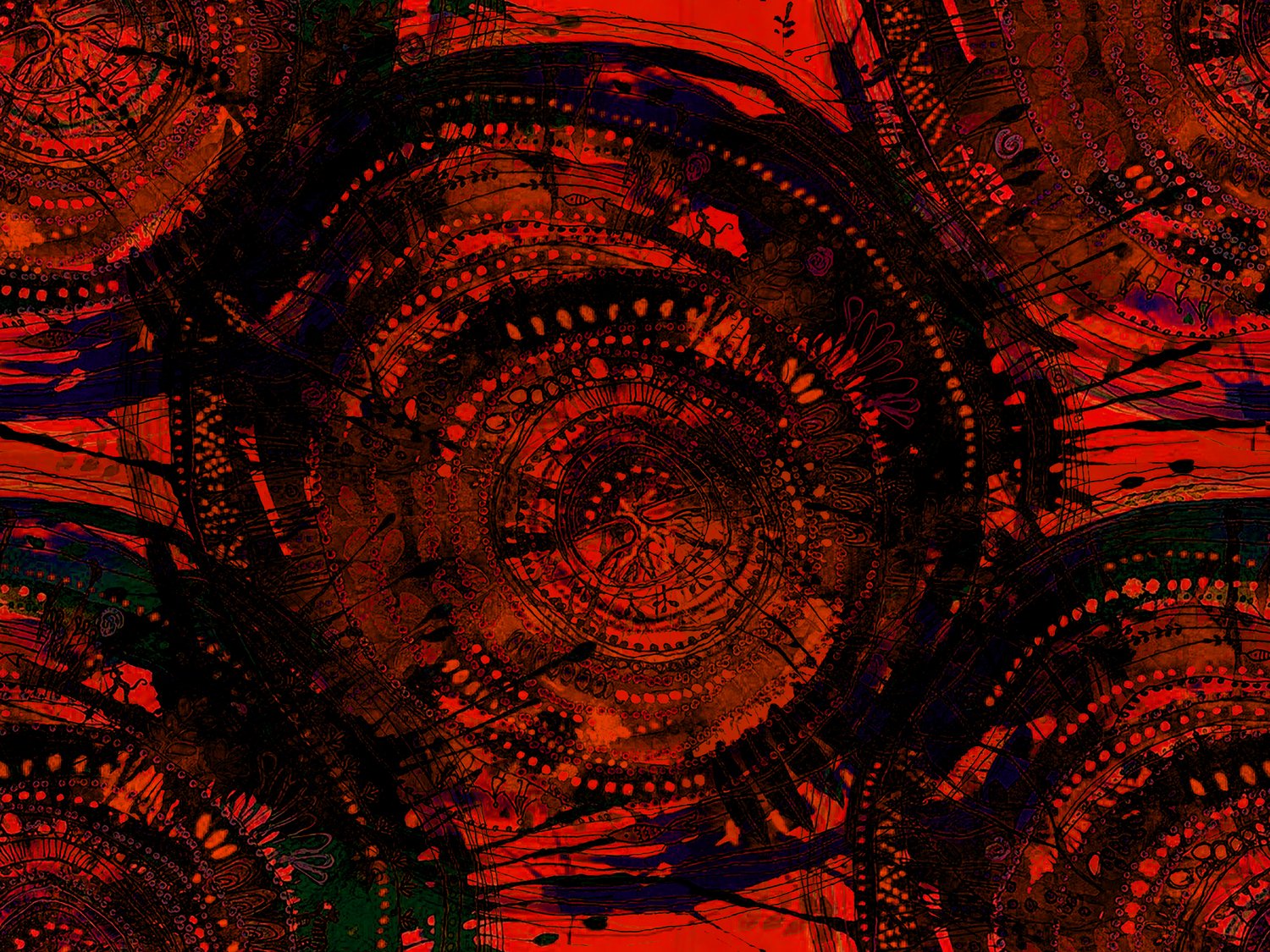 Peter Parling- Big Circles- Dark Red
